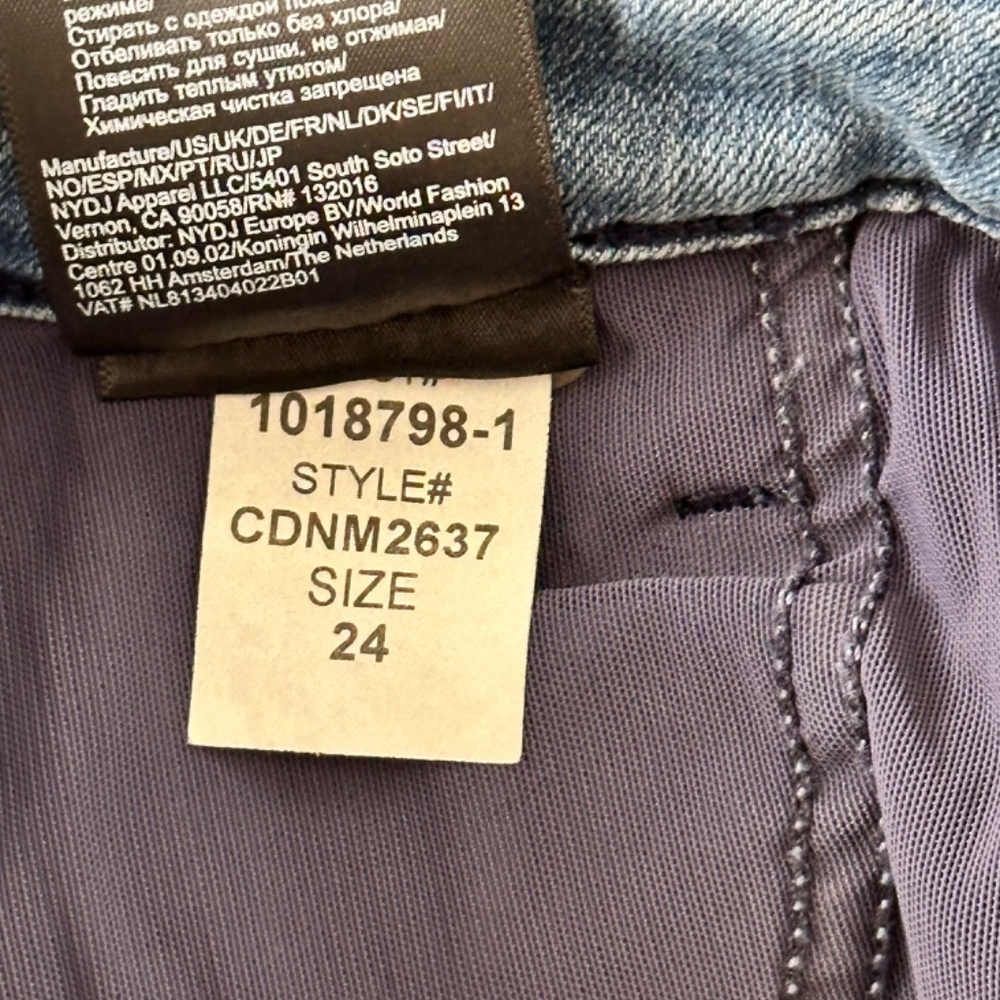 NYDJ Curve 360 Straight Ankle Slit Cropped Jeans Women's Size 24 - Picture 11 of 11